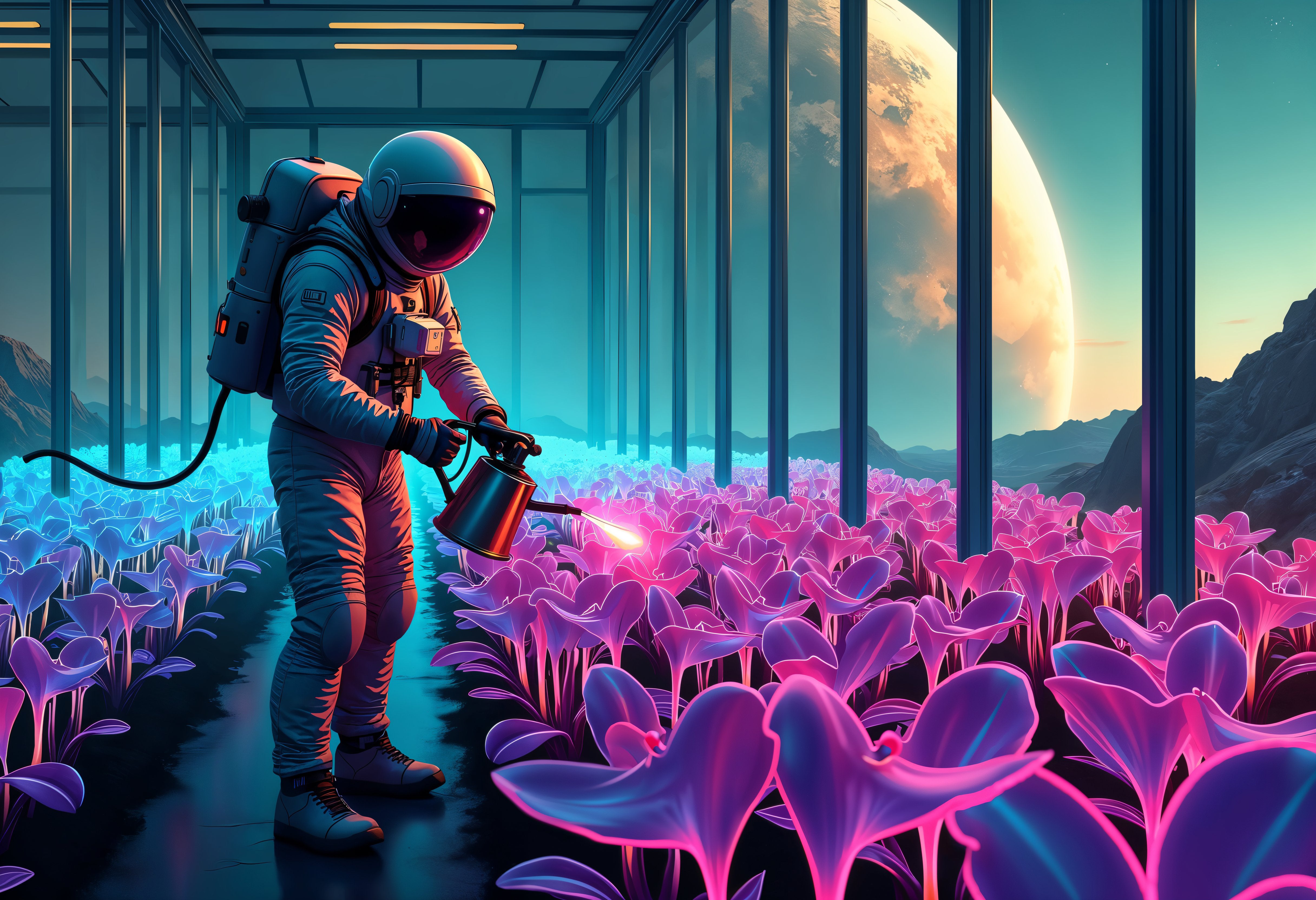 A gardener in space